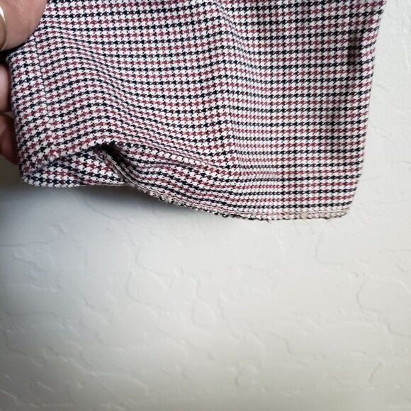 Zara Houndstooth Ankle Cropped Pants Trousers Ruffle Pockets Size Women's Large - Picture 9 of 9